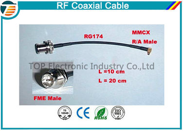 Câble coaxial de liaison hommes-femmes RG174 de la haute performance rf avec MMCX des séries de connecteur