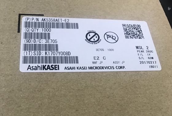 AK5358AET Convertisseur analogique-numérique 24 bits 96 kHz 102 dB SNR Faible consommation, Sortie I2S -40°C à +85°C Compact 16-TSSOP