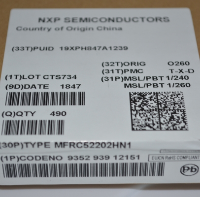 MFRC52202HN1 13.56MHz RFID/NFC Reader IC avec ISO 14443A/MIFARE Support SPI/I2C/UART Interfaces, portée de 10 cm, mode basse consommation Anti-collision et paquet HVQFN32 compact pour les systèmes d'accès sécurisé