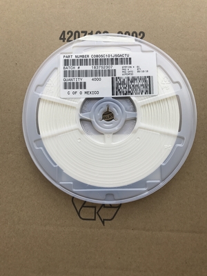 C0805C101J5GACTU 100pF 50V C0G/NP0 Condensateur céramique 0805 ±5% Tolérance Stabilité haute fréquence ESR ultra-faible Valeur Q élevée et Emballage sur bande et bobine pour circuits de précision