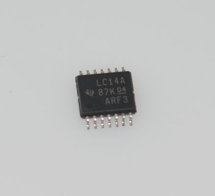 SN74LVC14APWR Inverseur Schmitt-Trigger 6 canaux avec VCC large de 1,65-5,5 V, tp max 10 ns, ICC faible 0,5 µA, capacité de sortie ±24 mA, protection ESD HBM, boîtier TSSOP-14 et plage de température de -40 °C à +125 °C