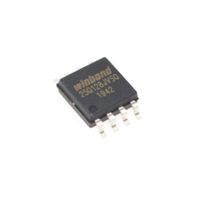 W25Q128JVSIQ 128Mb SPI NOR Flash 133MHz Effacement de secteur 4 Ko Dual/Quad I/O Alimentation 3V 100K cycles Rétention 20 ans 8-SOIC Registre de sécurité