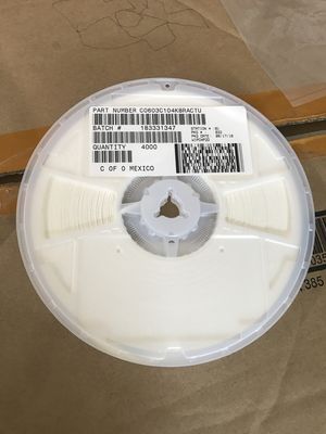 C0603C104K8RACTU 100nF 10V X7R 0603 MLCC doté d'une tolérance de 10%, d'une capacité élevée, d'une performance stable de -55°C à +125°C et conforme à la directive RoHS