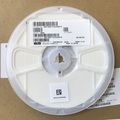 GRM188R71C222KA01D 2.2nF MLCC 16V - Diélectrique X7R, boîtier 0603, tolérance 10% - Performances stables en haute fréquence, idéal pour les circuits de filtrage et de résonance.