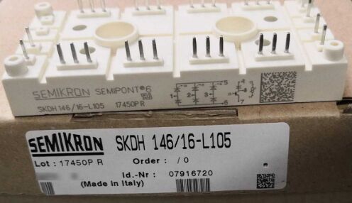 SKDH116/16-L105 1600V 116A IGBT Module 3-Phase Bridge Boost Chopper Intégré NTC Courant de surtension élevée 950A SEMIPONT6 Package Press-In Pin UL Certifié pour les UPS et les entraînements
