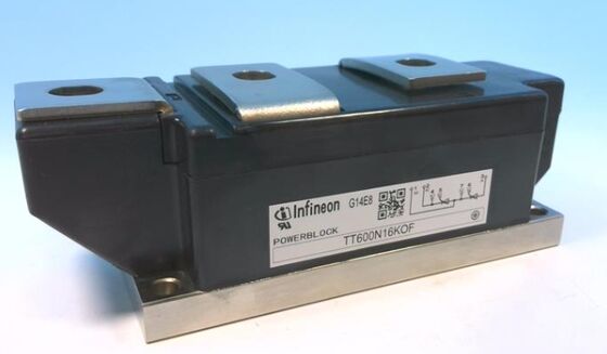 TT600N16KOF 1600V 600A Dual Thyristor Module basse VF 1,32V surtension élevée 21kA technologie de contact sous pression Plaque de base isolée Porte de tranchée UL certifiée pour démarreurs et rectificateurs mous