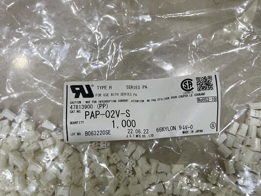 Boîtier de connecteur PAP-02V-S à 2 positions et pas de 2,0 mm, série PA, réceptacle, terminaison à sertir, verrouillage positif, compact, courant nominal de 3 A, 100 V CA pour applications fil-à-carte et haute densité