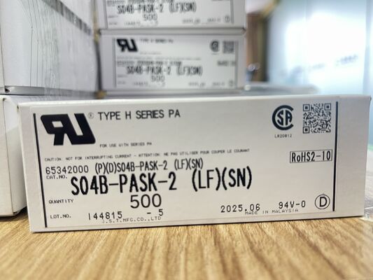 S04B-PASK-2 Connecteur 4 broches pas de 2.0mm entrée par le dessus verrouillage par friction Nylon UL94V-0 3A 250V -25°C à +85°C Montage THT Série JST PA pour appareils électroménagers