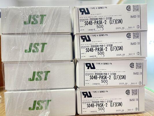 S04B-PASK-2 Connecteur 4 broches pas de 2.0mm entrée par le dessus verrouillage par friction Nylon UL94V-0 3A 250V -25°C à +85°C Montage THT Série JST PA pour appareils électroménagers